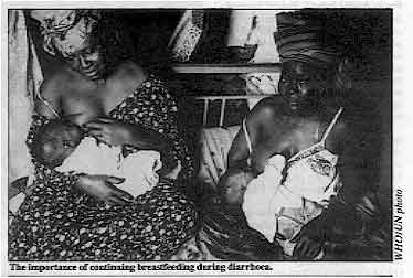 The importance of continuing breastfeeding during diarrhoea.