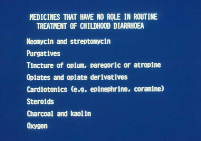 Slide 36 - This is a list of medicines that are sometimes used for treatment, but which are now widely recognized as unnecessary or are even contraindicated.