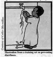 Illustration from a training set on preventing diarrhoea.
