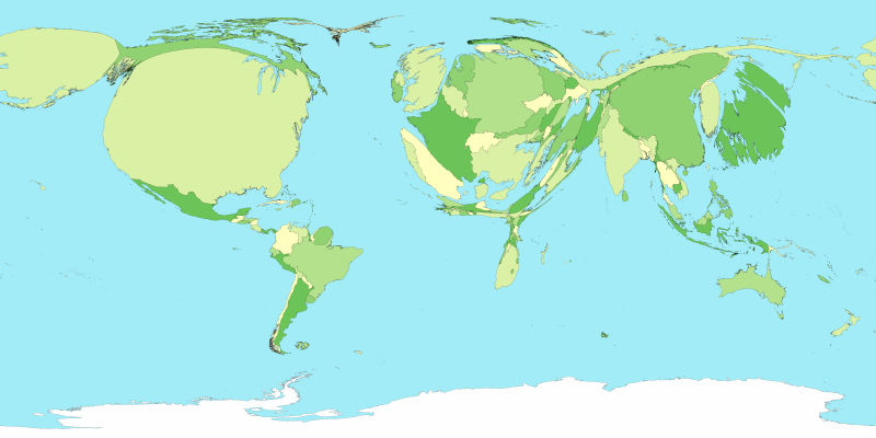 Total spending on healthcare map of the world